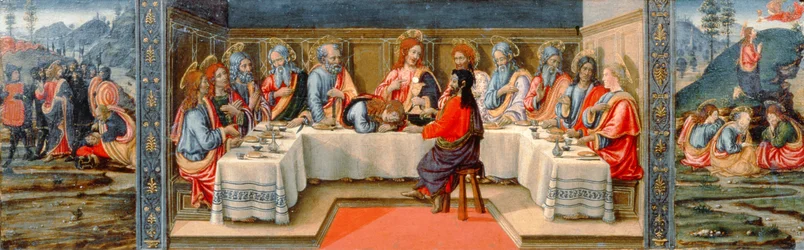 Scènes uit de passie van Christus, predella paneel van het tabernakel van de sacramenten, ca. 1484-6 (detail)